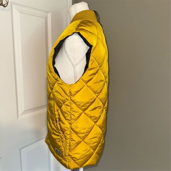Scotch & Soda Unisex Quilted Body warmer Bomber Collar Vest Yellow / Gold Size S - Picture 3 of 13